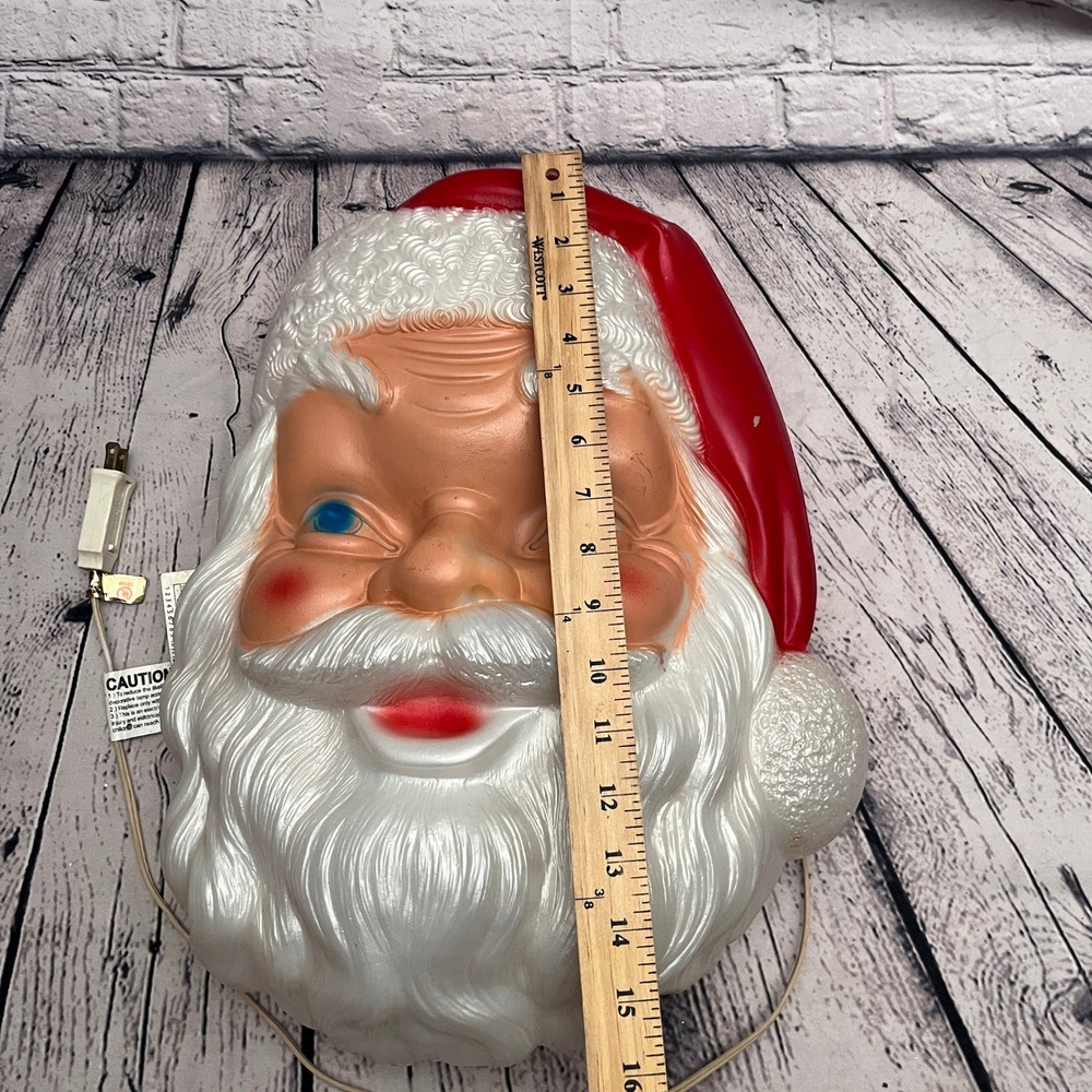 Vintage General Foam Plastics Santa Blow Mold Light Up Face Christmas 17 in. - Picture 3 of 7